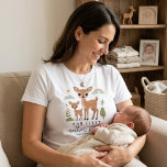 Soft Deer Mom Baby First Mothers Day Art Style T-Shirt<br><div class="desc">This t shirt features a clean illustration of a mother deer and her baby in soft neutral tones. The simple layout creates a clear and easy-to-read design with a calm and minimal look. The design highlights a gentle motherhood theme while remaining visually balanced. You can modify the name and year...</div>