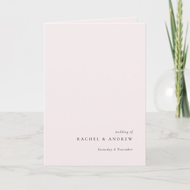 Soft Delicate Pale Blush Simple Elegant Rose Pink  Announcement (Front)