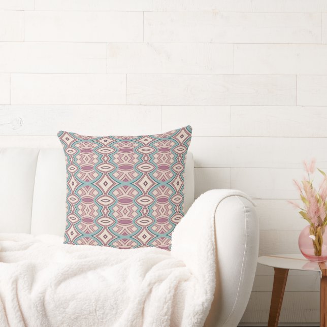 Soft Diamond & Oval Symmetry Throw Pillow (Couch)