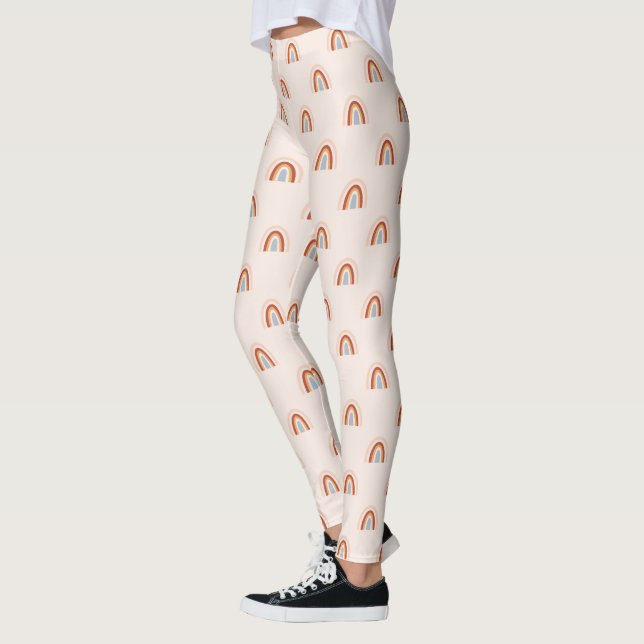 Soft Doodle Rainbow Pattern Leggings (Left)
