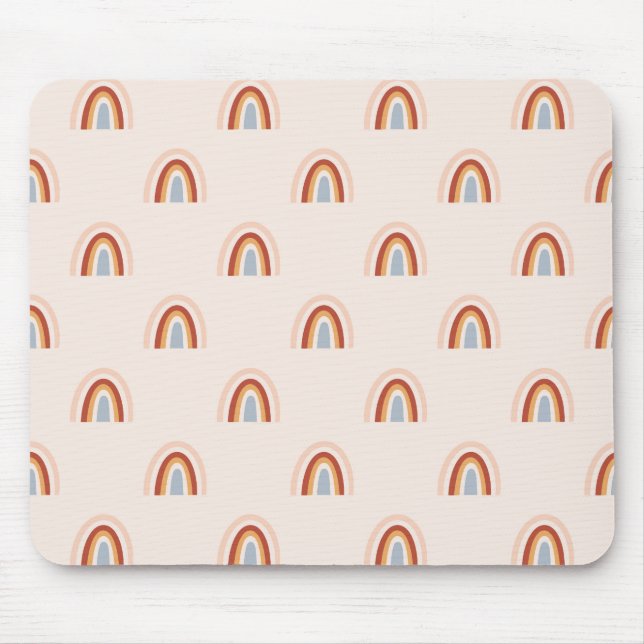 Soft Doodle Rainbow Pattern Mouse Pad (Front)