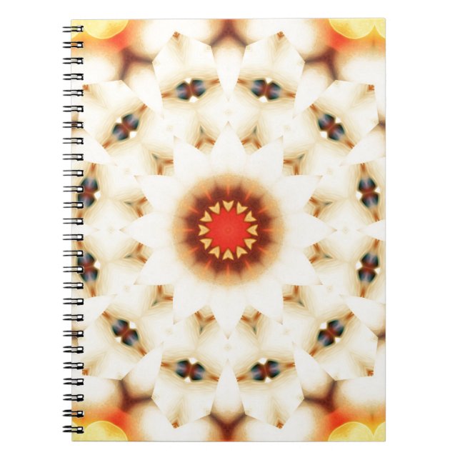 Soft Dreamy Cream Floral Pattern Notebook (Front)