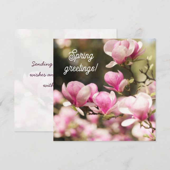 Soft Dreamy Magnolia spring greeting Card (Front/Back)