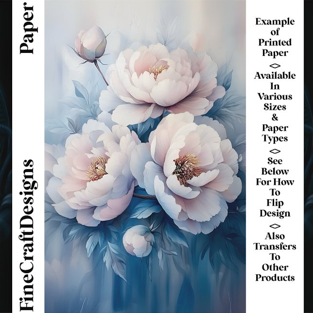Soft Dreamy White & Pink Peonies CR1 Craft Paper (Creator Uploaded)