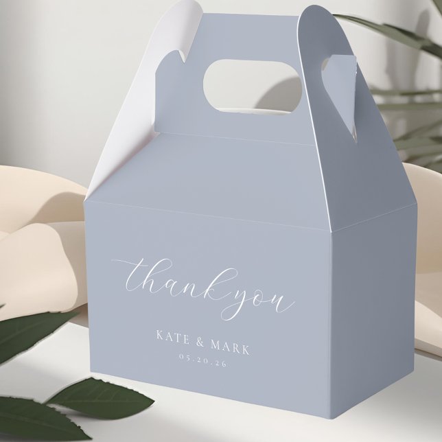Soft Dusty Blue Wedding Favor Box (Creator Uploaded)