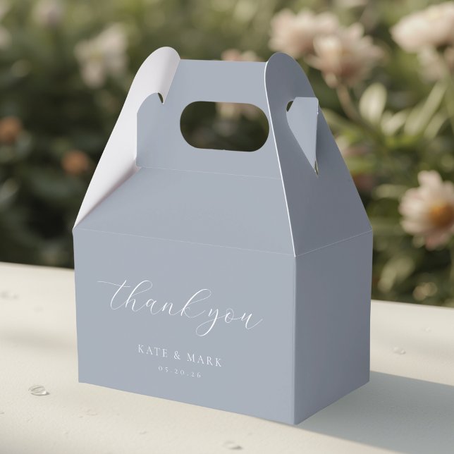 Soft Dusty Blue Wedding Favor Box (Creator Uploaded)