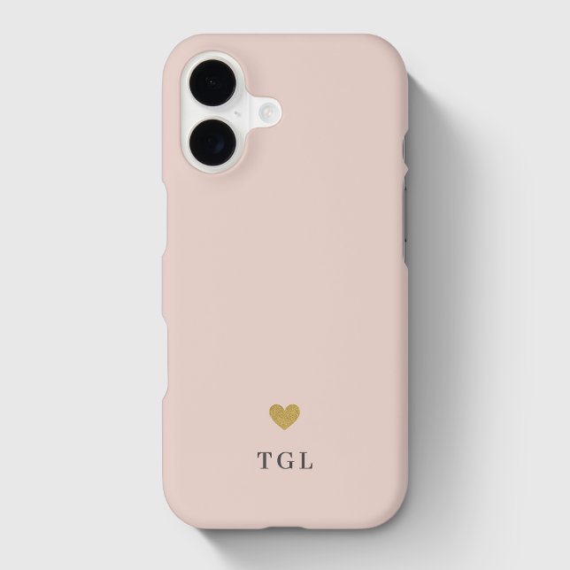 Soft Dusty Pink and Gold Heart Custom Monogram (Creator Uploaded)