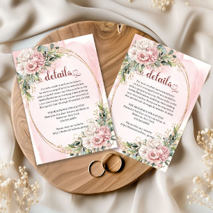 Soft Dusty Pink Floral Eucalyptus Details Card