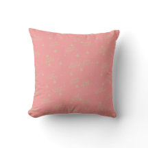 Soft Dusty Pink Gold Stars Throw Pillow