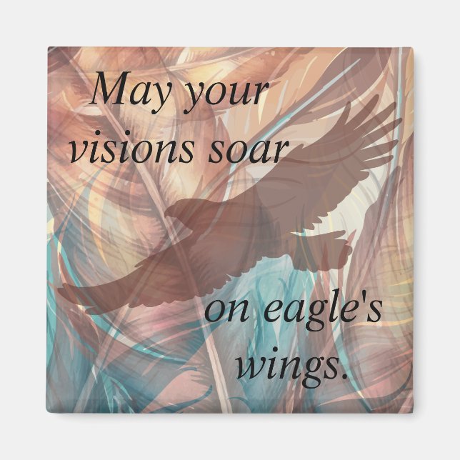 Soft Eagle and Feather  Magnet (Front)