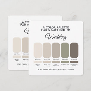Soft Earth Wedding Colour Palette Card