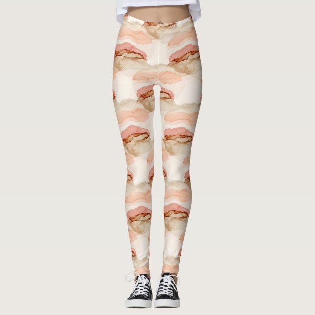 Soft Earthy Abstract (1) Leggings (Front)