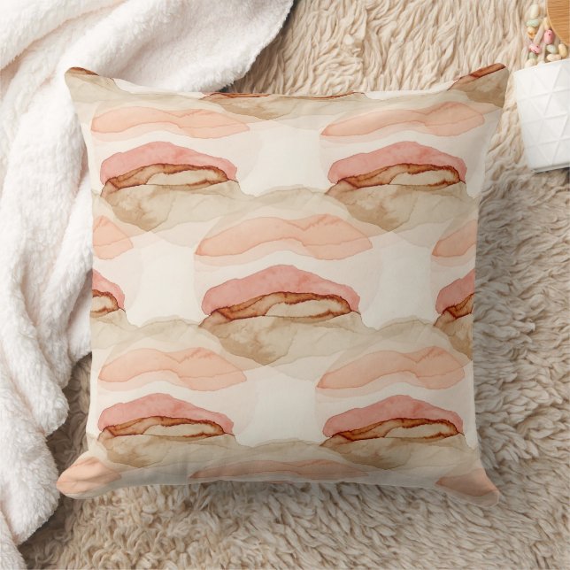 Soft Earthy Abstract (1) Throw Pillow (Blanket)