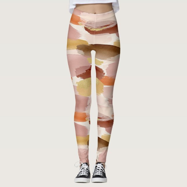 Soft Earthy Abstract (4) Leggings (Front)