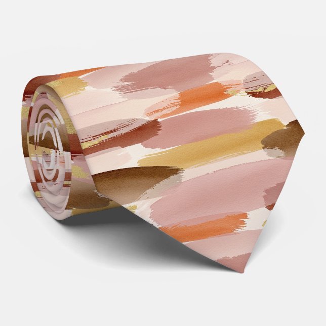 Soft Earthy Abstract (4) Tie (Rolled)