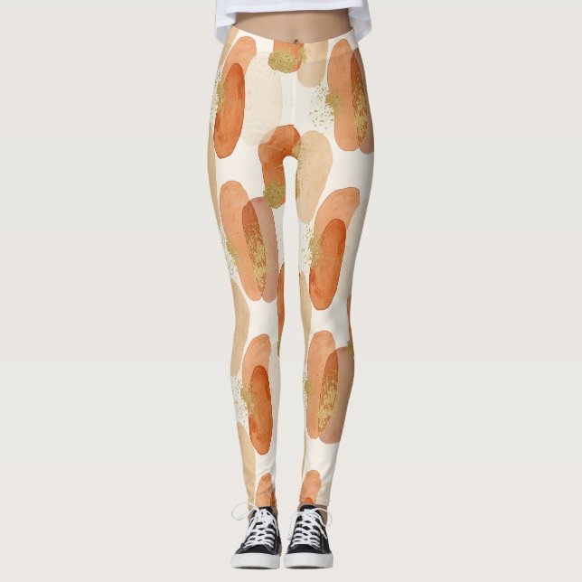 Soft Earthy Abstract (5) Leggings (Front)
