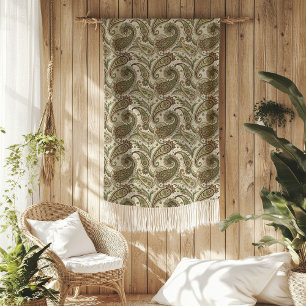 Soft Earthy Blanket with Bohemian Swirl Pattern
