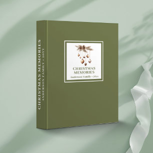 Soft earthy tones Christmas family memory album Binder