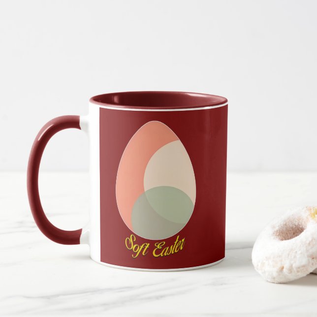 Soft Easter – Pastel Egg Illustration - caneca Mug (With Donut)