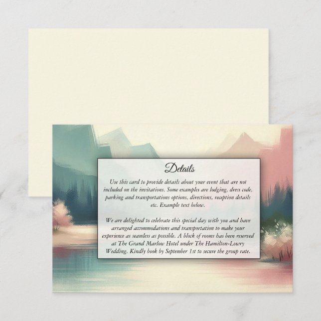 Soft Echoes of the Mountains Enclosure Card (Front/Back)