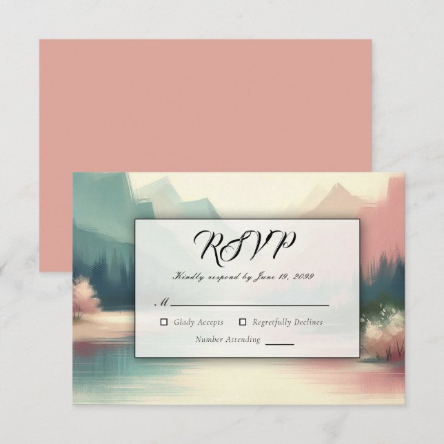 Soft Echoes of the Mountains RSVP Card (Front/Back)