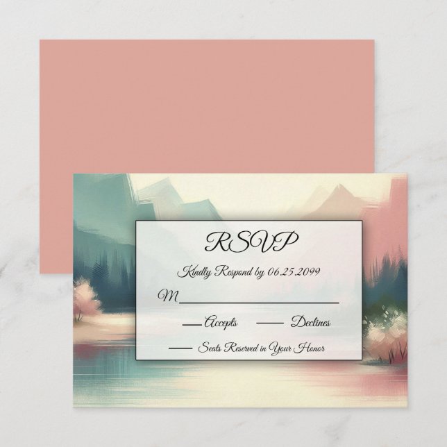 Soft Echoes of the Mountains RSVP Card (Front/Back)