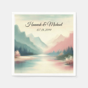 Soft Echoes of the Mountains Wedding Napkin