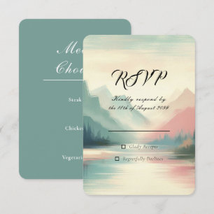 Soft Echoes of the Mountains Wedding RSVP Card