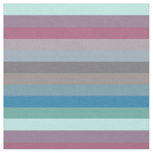 Soft Eclectic Muted Pastel & Jewel Stripe Pattern Fabric