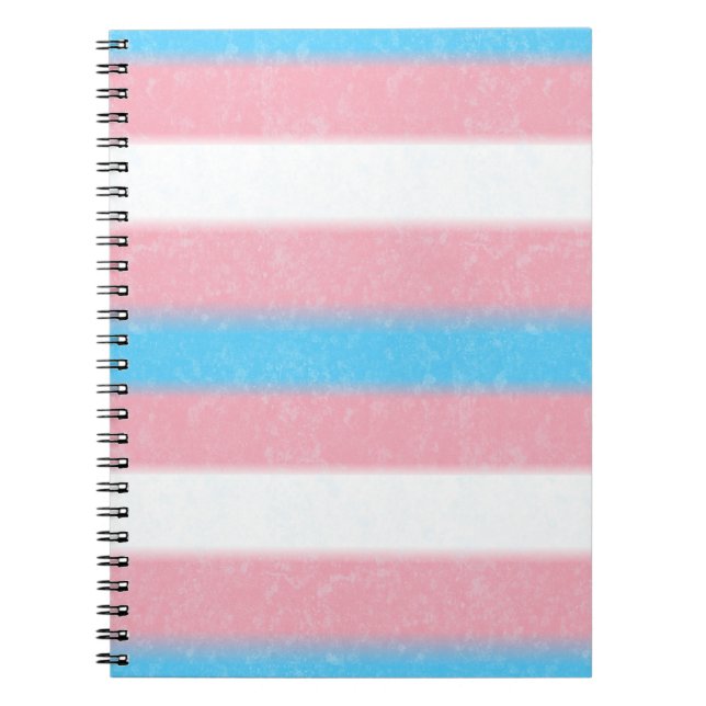 Soft-Edged Transgender Pride Flag Colours Stripes Notebook (Front)