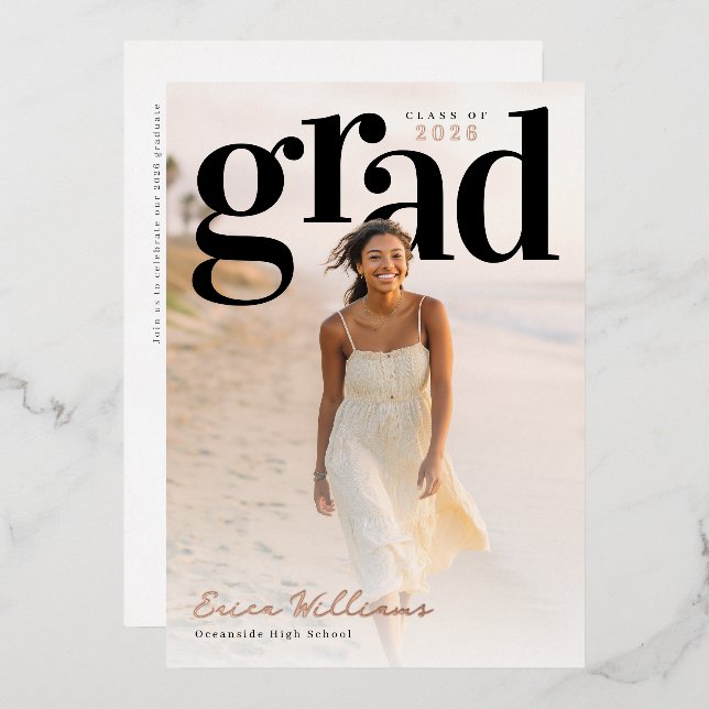 Soft Editorial Grad PhotoPop Graduation (Front/Back)