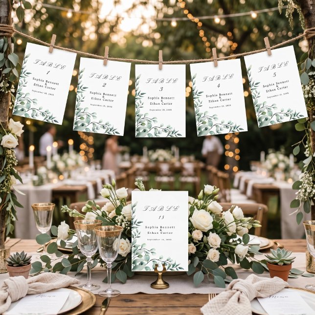 Soft Elegant Aesthetic Classic Minimal Wedding Table Number (Creator Uploaded)