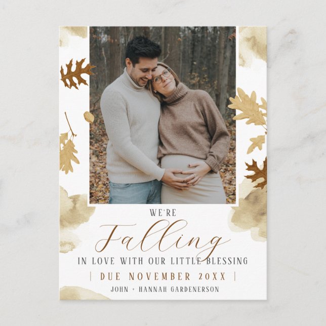 Soft Elegant Autumn Pregnancy Photo Postcard (Front)