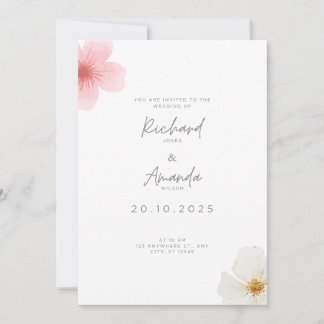 Soft Elegant Floral Faire-part de mariage