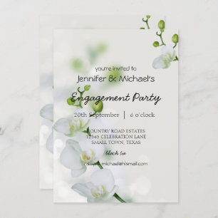 Soft Elegant Orchid Engagement Party Invitation