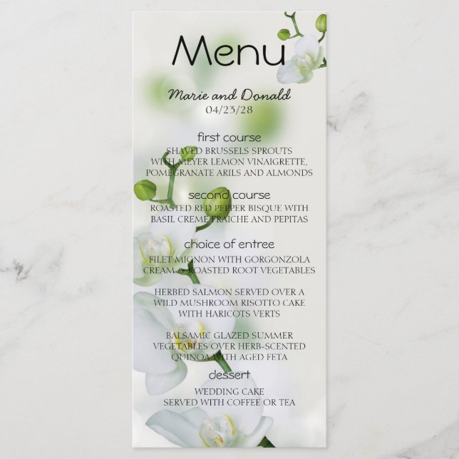 Soft Elegant Orchid Menu (Front)