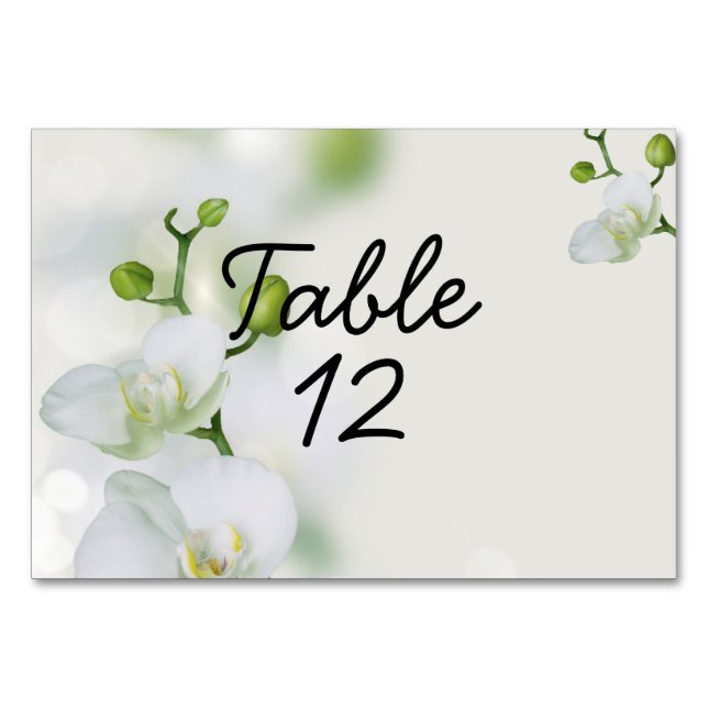 Soft Elegant Orchid Table Number (Front)