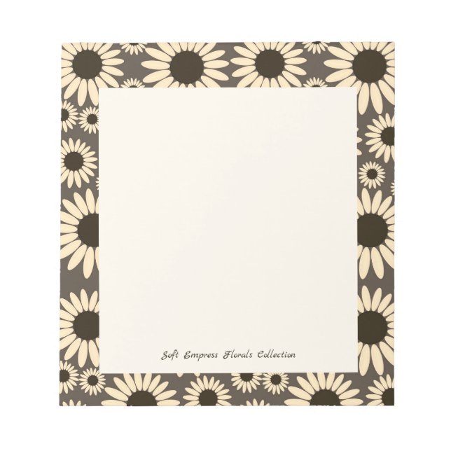 Soft Empress Florals Brown Notepad (Front)