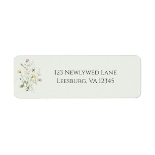 Soft English Garden Wedding Return Address Label
