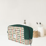 Soft Evergreen Gingham Monogram Dopp Kit<br><div class="desc">Introducing the Soft Evergreen Gingham Monogram Dopp Kit – a stylish and functional accessory designed for those who appreciate both aesthetics and practicality. Featuring a timeless gingham pattern in soothing shades of evergreen, red, and cream, this dopp kit offers a refreshing take on a classic design. Personalize it with your...</div>