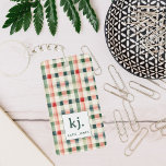 Soft Evergreen Gingham Monogram Keychain<br><div class="desc">Elevate your everyday essentials with this charming Soft Evergreen Gingham Monogram Keychain, designed to keep your keys stylishly organized. Featuring a timeless plaid pattern in warm, earthy hues of evergreen, cream, and deep red, this keychain combines a classic design with a modern personalized touch. The bold, minimalist monogram adds a...</div>