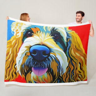 Soft, Extra Large, Fleece Blanket. Goldendoodle