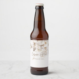 Soft Fall Leaves Cervesio Felicitas Beer Bottle Label