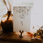 Soft Fall Leaves  Table Number<br><div class="desc">The soft translucent colours of grey,  white and brown is a a beautiful way to announce your event. Wording is editable to add your personal touch.</div>