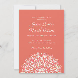 Soft Feather Dry Pampas Grass Mandala Wedding Invitation