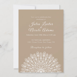 Soft Feather Dry Pampas Grass Mandala Wedding Invitation