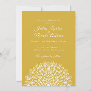 Soft Feather Dry Pampas Grass Mandala Wedding Invitation