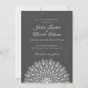 Soft Feather Dry Pampas Grass Mandala Wedding Invitation