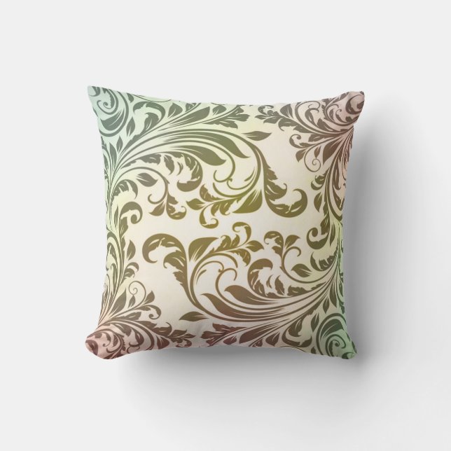 Soft feather swirls throw pillow (Front)