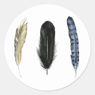 Soft Feathers I Classic Round Sticker
